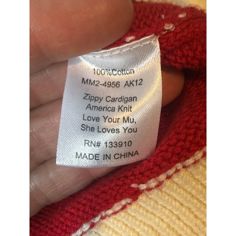 Show Me Your MuMu Zippy Cardigan America Knit Stars Stripes Flag Print Small - Picture 11 of 12